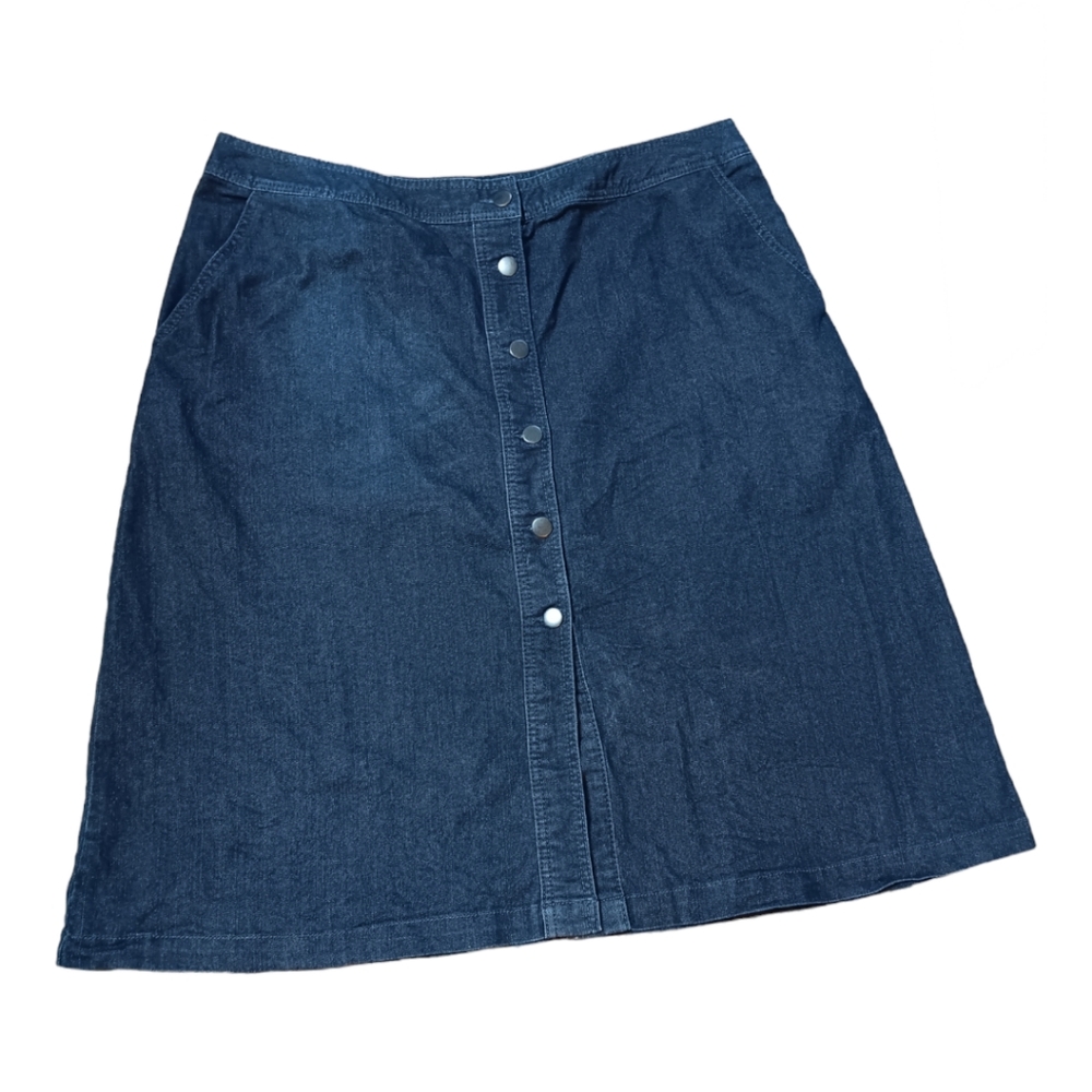 Faded Glory blue jean denim button down Skirt XL